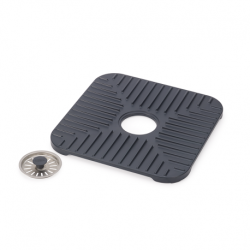 Tapete Pequeno para Lava-Loiça com Ralo - SinkShield Cinza - Joseph Joseph