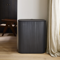 Cesto para Roupa Suja Tripartido 90L Preto - Tota Luxe - Joseph Joseph