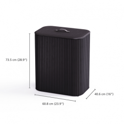 Cesto para Roupa Suja Tripartido 90L Preto - Tota Luxe - Joseph Joseph