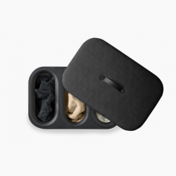Cesto para Roupa Suja Tripartido 90L Preto - Tota Luxe - Joseph Joseph
