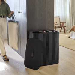 Cesto para Roupa Suja Tripartido 90L Preto - Tota Luxe - Joseph Joseph