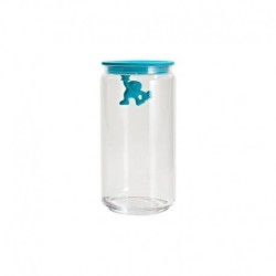 Frasco com Tampa Hermética Azul 700ml - Gianni a little man holding on tight - A Di Alessi