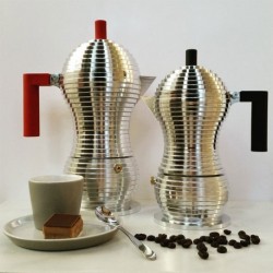 Cafeteira para Café Expresso 70ml - Pulcina Cinza E Preto - Alessi