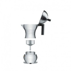 Cafeteira para Café Expresso 70ml - Pulcina Cinza E Preto - Alessi
