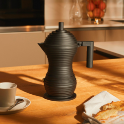 Cafeteira para Café Expresso 70ml - Pulcina Cinza E Preto - Alessi