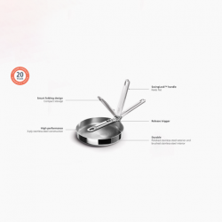 Frigideira 20cm Inox - Space Steel - Joseph Joseph