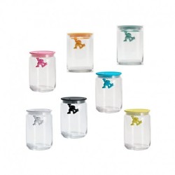 Frasco com Tampa Hermética Azul 700ml - Gianni a little man holding on tight - A Di Alessi