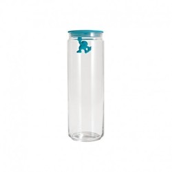 Frasco com Tampa Hermética Azul 700ml - Gianni a little man holding on tight - A Di Alessi